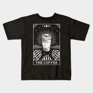 The Coffee Tarot Card Skeleton - Coffee Lover Retro Vintage Kids T-Shirt